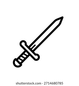 Mittelalterliches Schwert - Linien-Vektorsymbol	