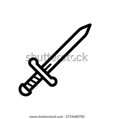 Medieval sword - line vector icon	