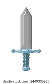 Medieval sword with metal handle. Vector illustration