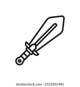 Medieval Sword Outline Icon Vector Illustration