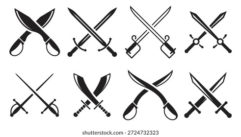 ilustração de vetor de conjunto de espada medieval