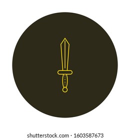 medieval sword shaped icon vector