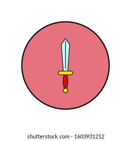 medieval sword shaped icon vector