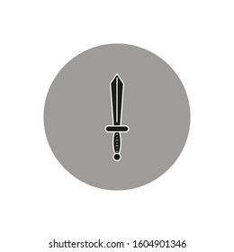 medieval sword shaped icon vector
