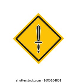 medieval sword shaped icon vector