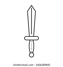 medieval sword shaped icon vector