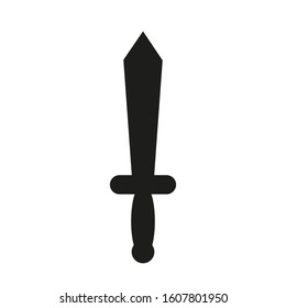 medieval sword shaped icon vector