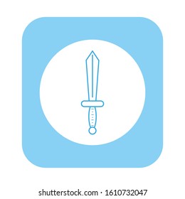 medieval sword shaped icon vector