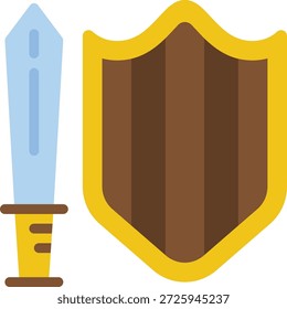 Symbol für mittelalterliches Schwert und Schild