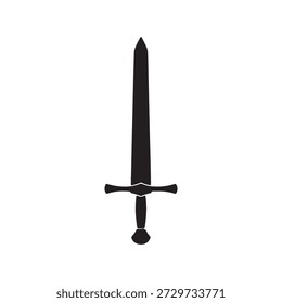 Medieval sword silhouette icon vector flat illustration