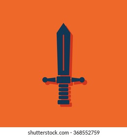 medieval sword vector icon