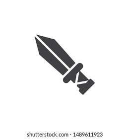 Medieval Sword vector icon. filled flat sign for mobile concept and web design. Game sword glyph icon. Symbol, logo illustration. Vector graphics