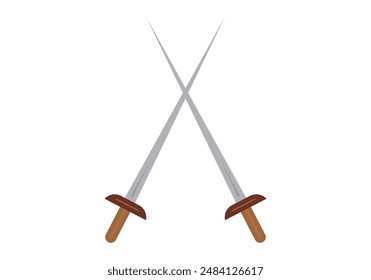 Medieval swords facing each other in fight