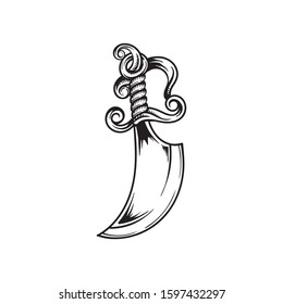 medieval swords vector hand drawing