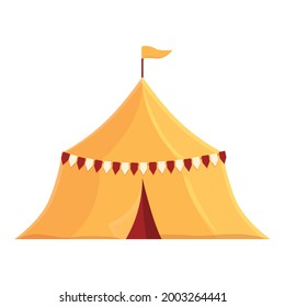 Medieval tent icon cartoon vector. Ancient knight camp. Middle park tent