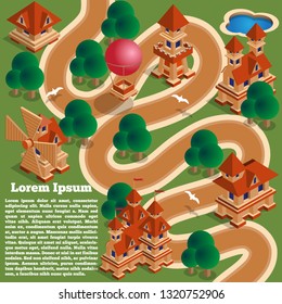 Medieval theme. Template for displaying information. Vector illustration. 