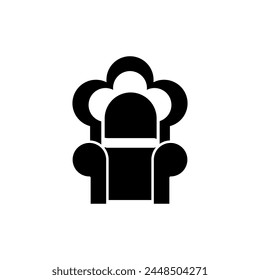 Medieval, throne icon. simple black illustration for web and app..eps