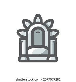 Medieval Throne of swords Vector icon Cartoon illustration.