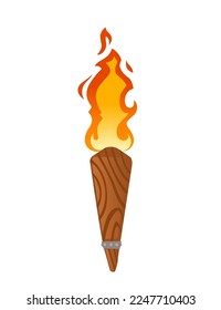 Medieval torch light vector illustration isolated on white background
