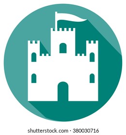 medieval tower flat icon 