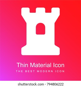 Medieval tower red and pink gradient material white icon minimal design