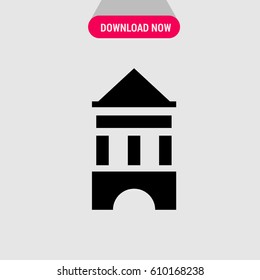 Medieval Tower Vector Icon, The symbol of tower with columns. Simple, modern flat vector illustration for mobile app, website or desktop app 