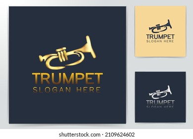 Medieval trumpets, saxophone logo designs