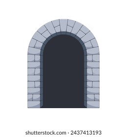 Medieval tunnel entrance vector isolated on white background