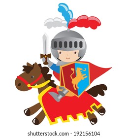 Medieval vector knights illustration