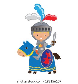 Medieval vector knights illustration