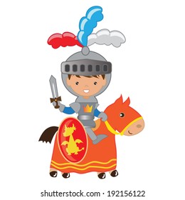 Medieval vector knights illustration