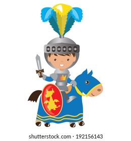 Medieval vector knights illustration