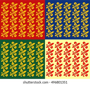 Medieval victorian heraldic Lily background.