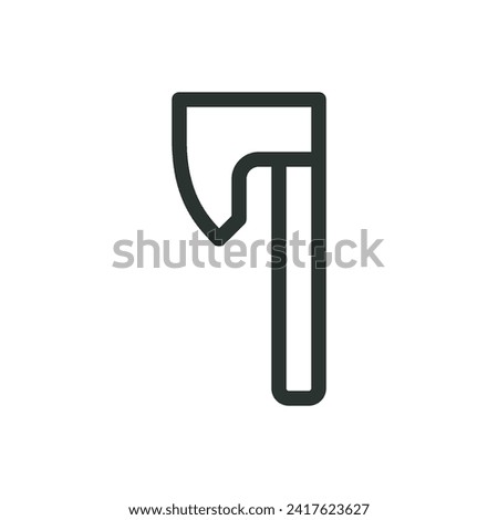 Medieval viking axe isolated icon, battle hatchet vector symbol with editable stroke