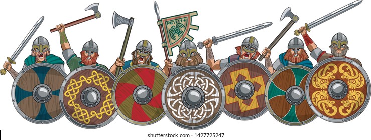 Medieval Viking Warrior Shield Wall
