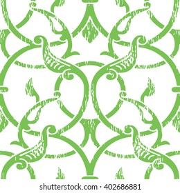 Medieval vine fret work pattern seamless vector background tile