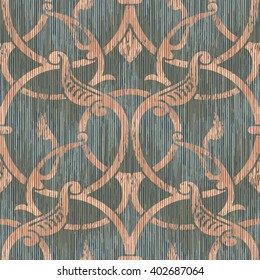 Medieval vine fret work pattern seamless vector background tile