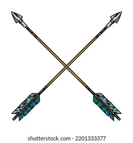 Medieval Warrior Arrows. Vector Illustrations For Role Play, Demon Or Evil Concept, Tattoo Template