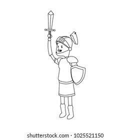 Medieval warrior cartoon