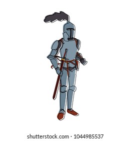 Medieval warrior cartoon