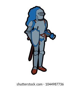 Medieval warrior cartoon