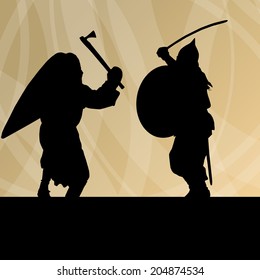 Medieval warrior, crusader vector background