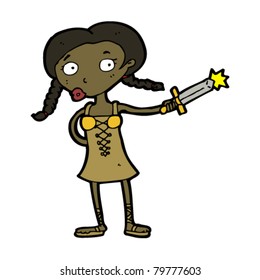 medieval warrior girl cartoon