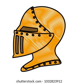Medieval warrior helmet vector illustration