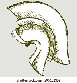 Medieval warrior helmet. Vector Image