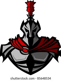 Medieval Warrior with Helmet Vector Mascot