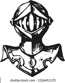Medieval warrior knight in helmet. Vector illustration eps 10