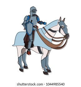 Medieval warrior on horse