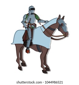 Medieval warrior on horse