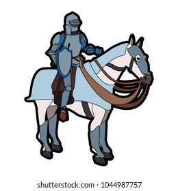 Medieval warrior on horse